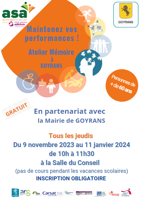 Flyer Atelier Mémoire Goyrans 2023/2024